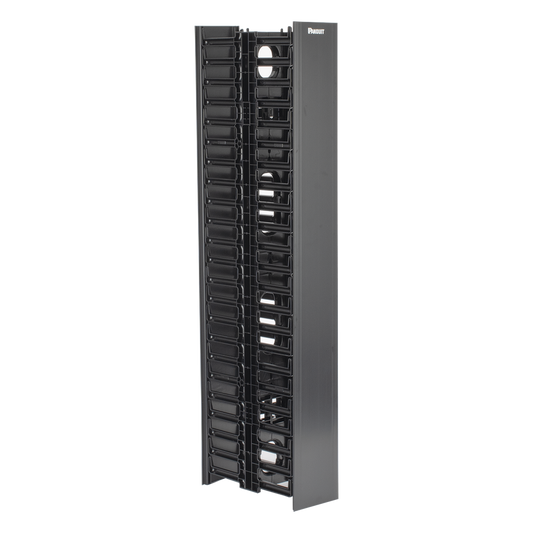 Organizador Vertical NetRunner, Doble (Frontal y Posterior), de 22.5 UR, 4.9in de Ancho, Color Negro