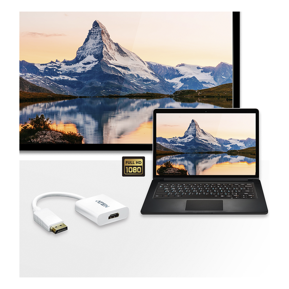 Adaptador de Entrada DisplayPort- Salida HDMI | 1080p | Compatible con audio |