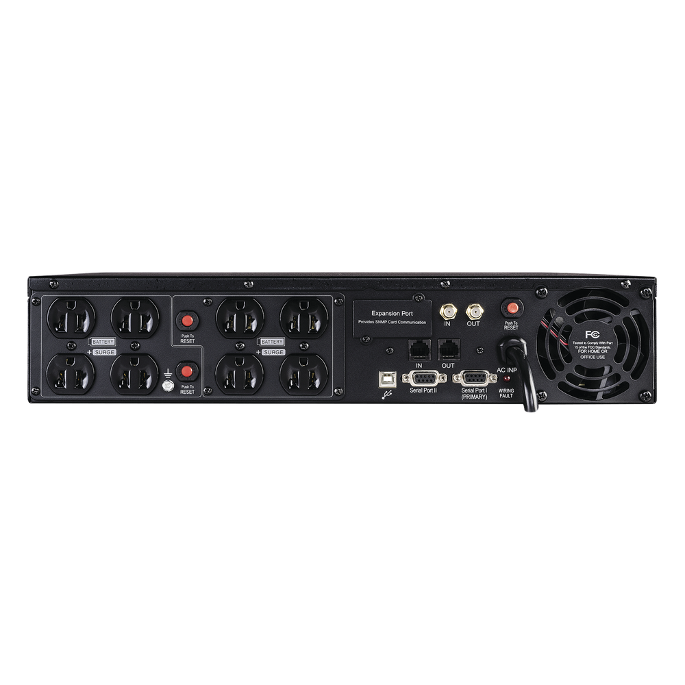 UPS de 1500 VA/900 W, Topología Línea Interactiva, Entrada 120 Vca NEMA 5-15P, Torre o Rack 2 UR, Con 8 Tomas NEMA 5-15R