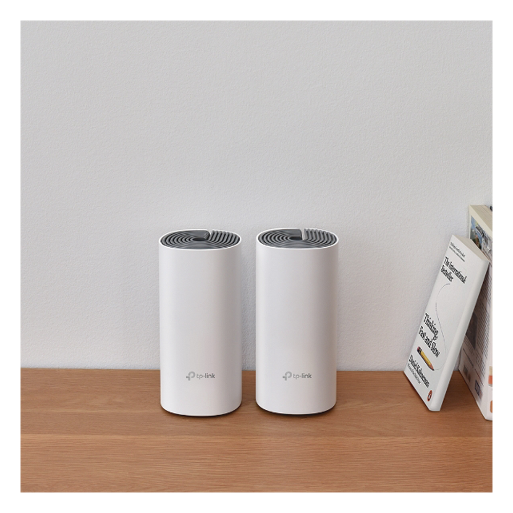 Kit de Router inalámbrico mesh Deco E4 para Hogar / Doble banda AC 1200  / 2 puertos 10/100 Mbps / Compatible con amazon alexa.