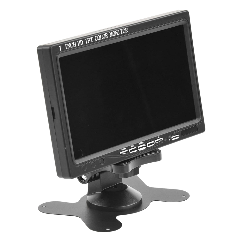 Monitor 7" TFT-LCD ideal para colocar en vehículos o DVR/NVR.  Entradas de video HDMI, VGA y RCA (CVBS)