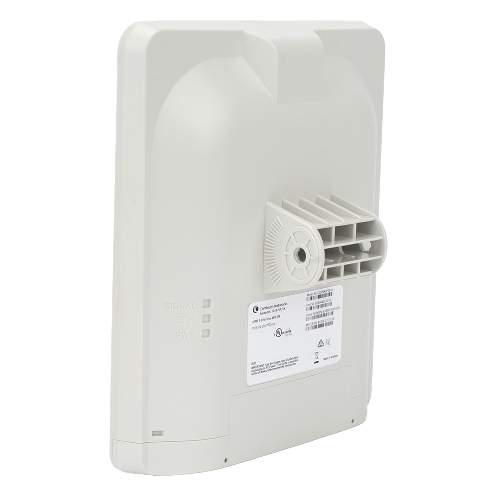 1 Gbps de capacidad / Suscriptor en 5 GHz / Force 4518 / 5 GHz / Antena Panel 18 dBi / Canales 20-40-80 MHz / MIMO 2x2 para una comunicación sin intermitencia / IP55 / PoE Incluido / Garantía 3 Años / (C050940C131A)