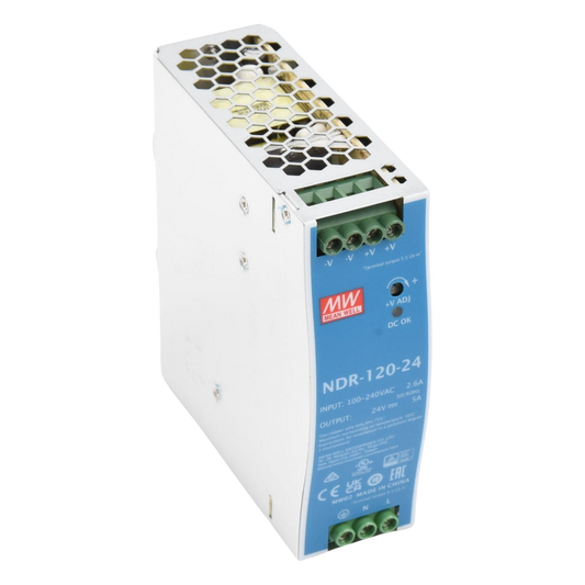 Fuente de poder industrial para riel DIN / 120W / 24Vcc / 5A / Entrada: 90-264Vca