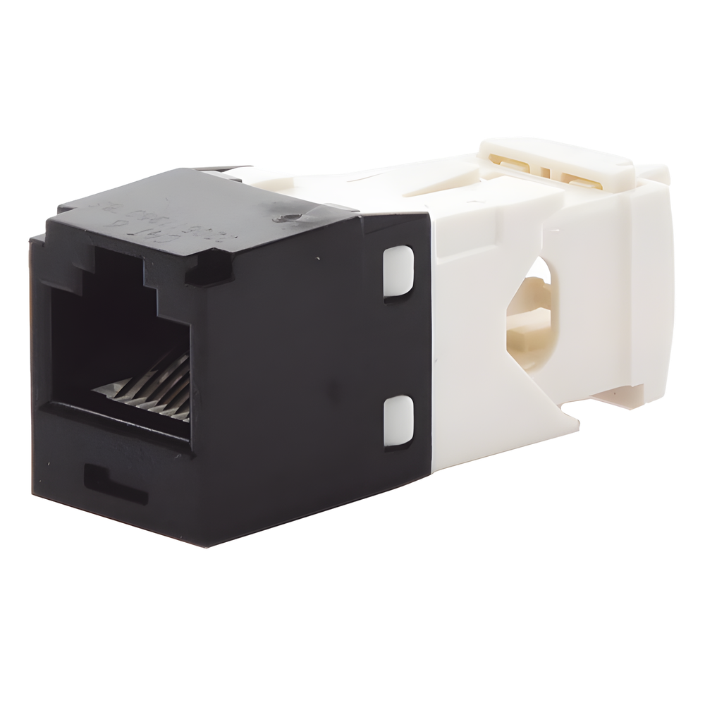 Conector Jack RJ45 Estilo TG, Mini-Com, Categoría 6, de 8 Posiciones y 8 Cables, Color Negro