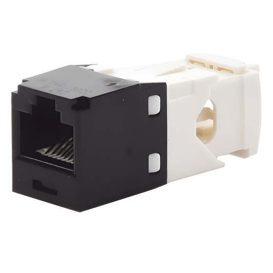 Conector Jack RJ45 Estilo TG, Mini-Com, Categoría 6, de 8 Posiciones y 8 Cables, Color Negro
