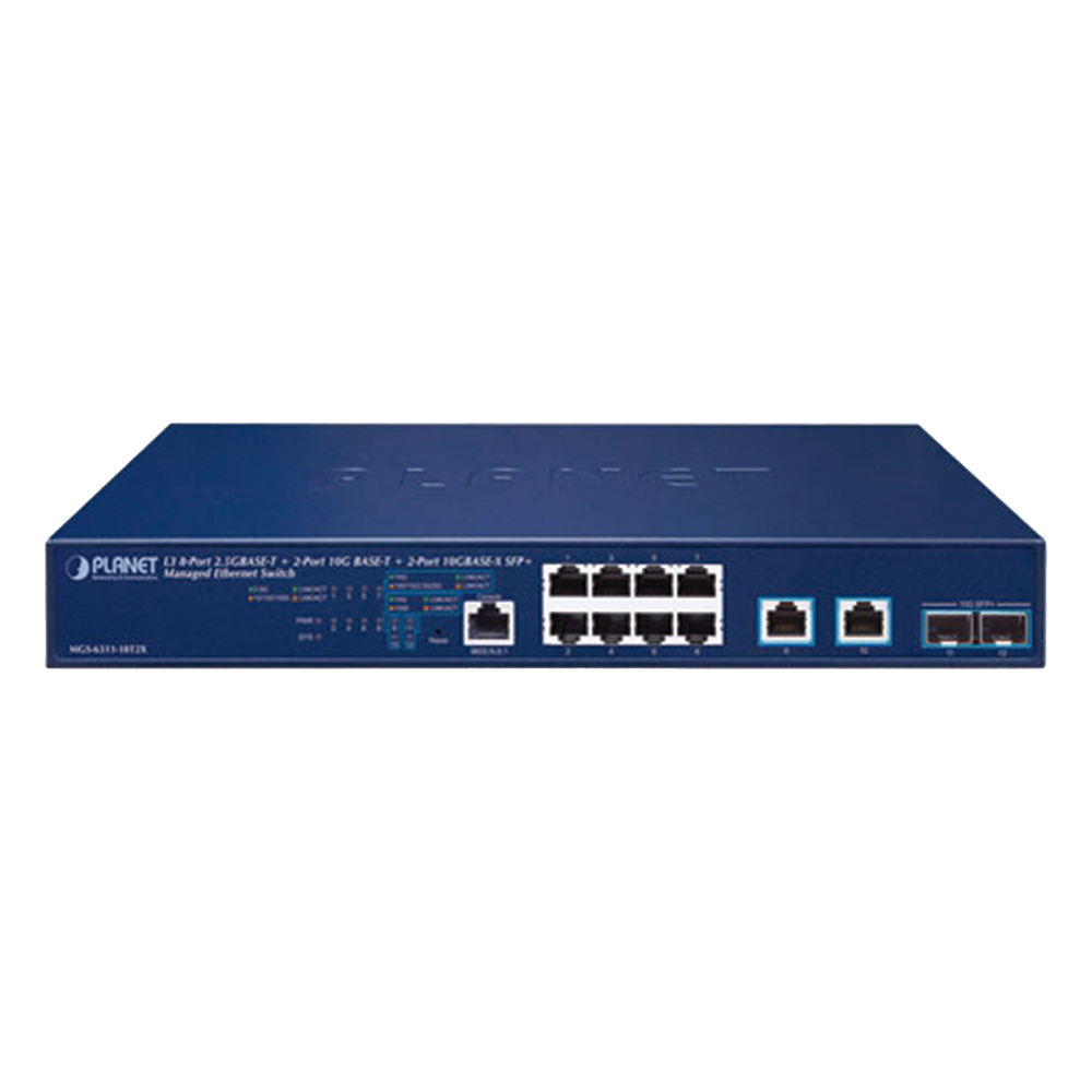 Switch Administrable Capa 3, 8 Puertos de 2.5G BASE-T, 2 Puertos de 10 G BASE-T, 2 Puertos SFP de 10 G