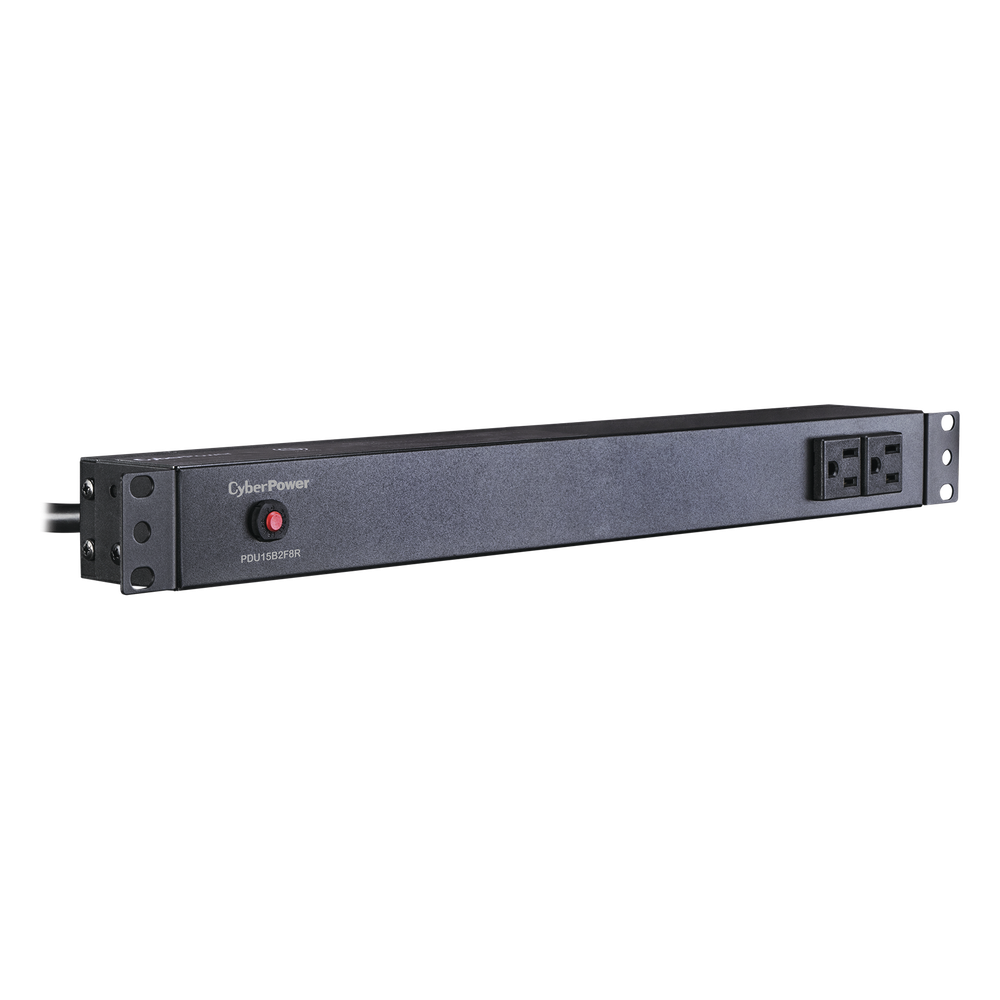PDU Básico Para Distribución de Energía, Con 8 Tomas NEMA 5-15R Traseras y 2 Tomas 5-15R Frontales, 1UR, 15 Amp, 120 Vca
