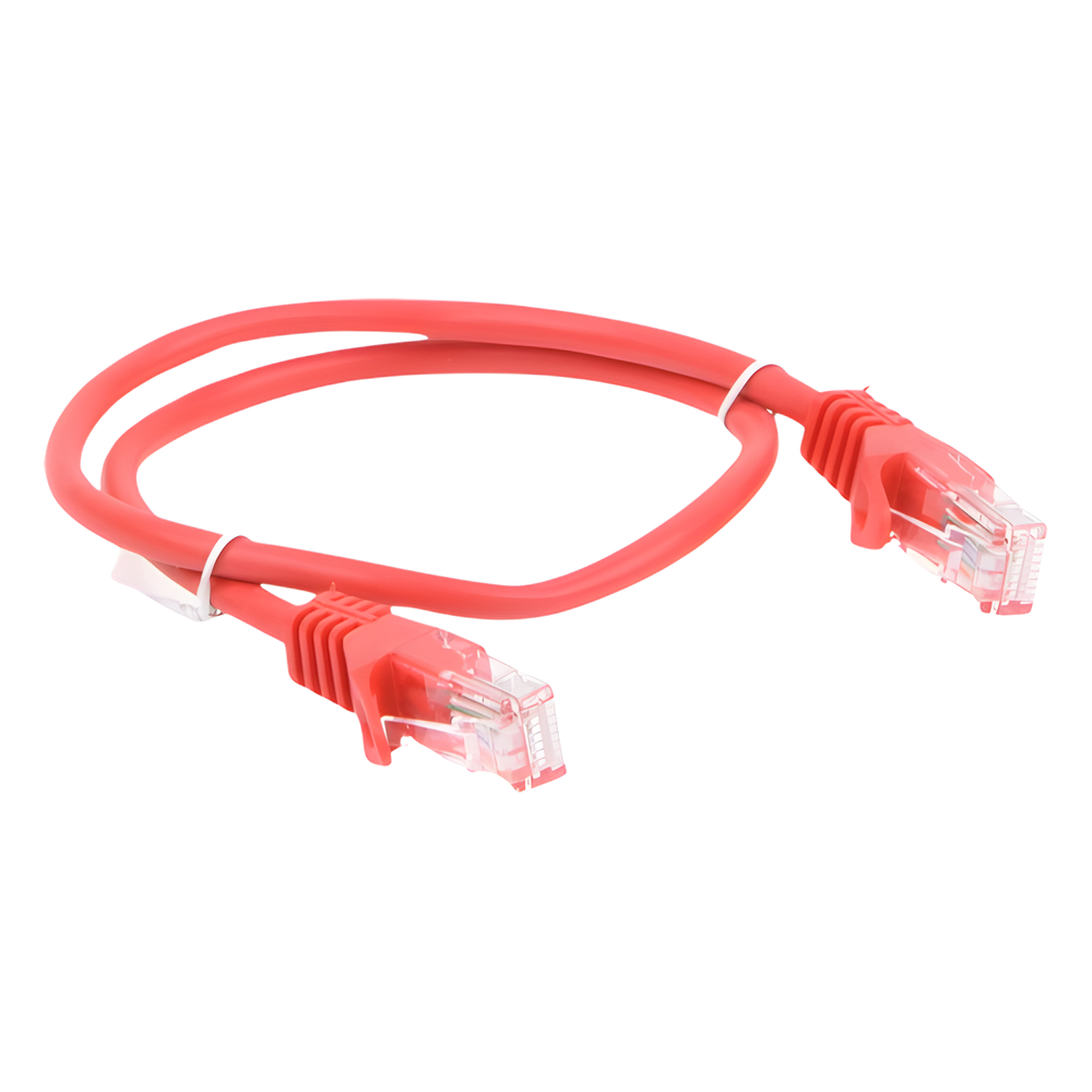 Cable de Parcheo UTP Cat5e - 0.5 Metros (1.64 Pies) - Rojo