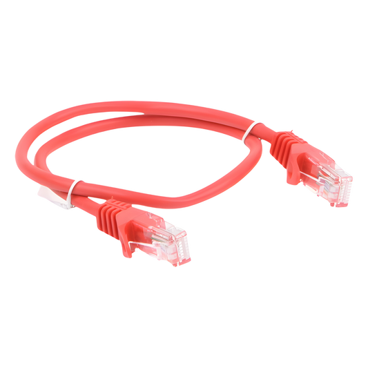 Cable de Parcheo UTP Cat5e - 0.5 Metros (1.64 Pies) - Rojo