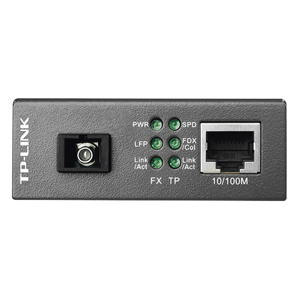 Convertidor Fibra Óptica WDM Monomodo / 1 puerto RJ45 10/100 Mbps / 1 puerto SC/UPC 100 Mbps /  Hasta 20 Km / Para su Funcionamiento Requiere el Modelo MC111CS / Plug and Play