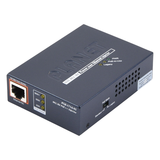 Inyector PoE 802.3af/at/bt , Hasta 95 Watts, Puerto Gigabit con Fuente Externa