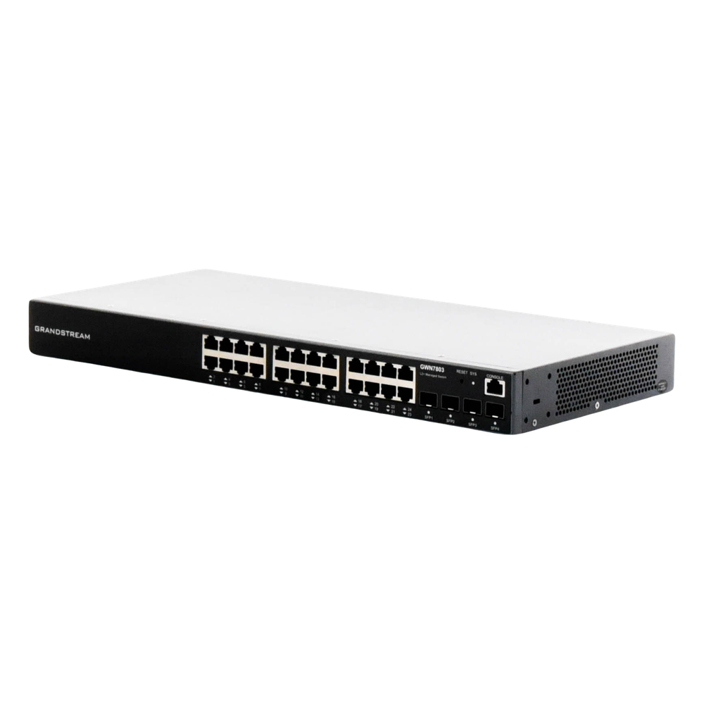 Switch Gigabit Administrable / 24 puertos 10/100/1000 Mbps + 4 Puertos SFP Uplink / Compatible con GWN Cloud.