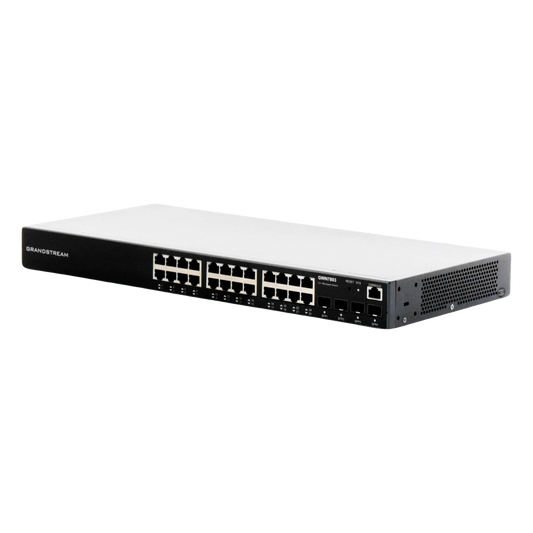 Switch Gigabit Administrable / 24 puertos 10/100/1000 Mbps + 4 Puertos SFP Uplink / Compatible con GWN Cloud.