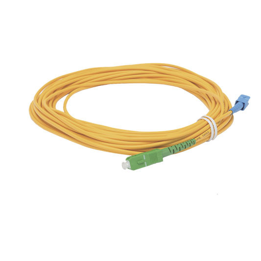 Jumper de Fibra Óptica Simplex, Monomodo, con Conectores SC/UPC-SC/APC, de 10 Metros (32.81 Pies)