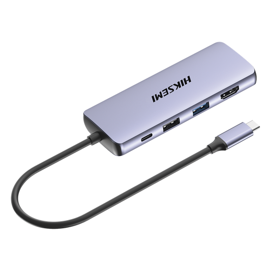 Hub USB-C 8 en 1 / HDMI 4K / 3x USB 3.0 + 1x USB 2.0 / SD + Micro SD / PD 100W / Aleación de Aluminio