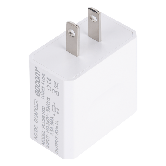 Cargador Micro-USB Profesional de 1 Puerto / 5 VCC / 1 Amper Para Smartphones y Tablets / Voltaje de Entrada de 100-240 VCA