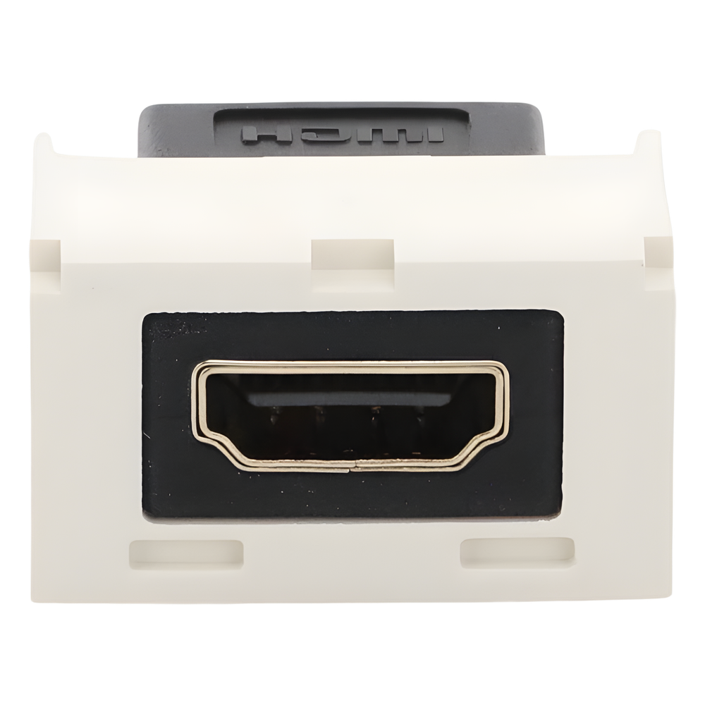 Módulo Acoplador HDMI 2.0, Hembra a Hembra Tipo-A, Categoría 2, Uso en 2 Puertos Mini-Com, Color Blanco Mate