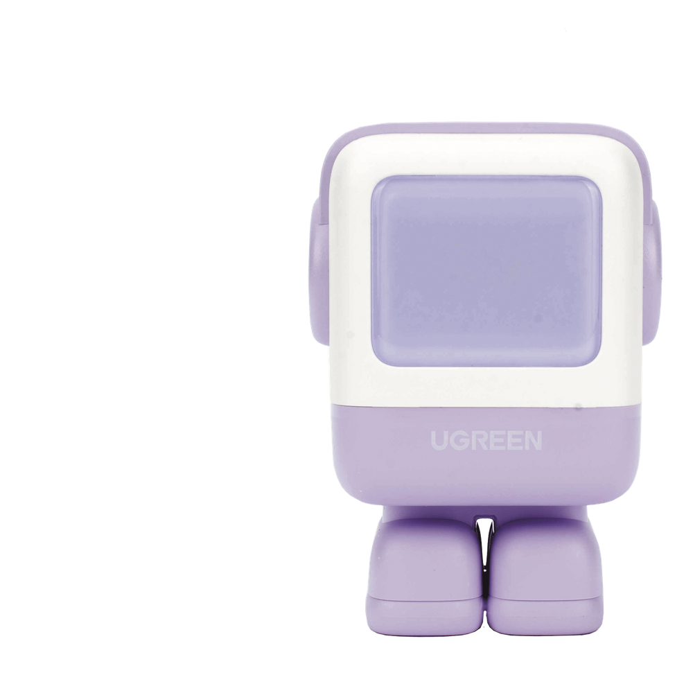 Cargador RobotGaN de 65W Serie UNO | 3 Puertos de Carga Rápida | 2 USB-C | 1 USB-A | PD 3.0 | QC 4.0 | Carga Inteligente | Tecnología GaN II | Zapato Magnético Extraíble | Carcasa Ignífuga | Pantalla LED