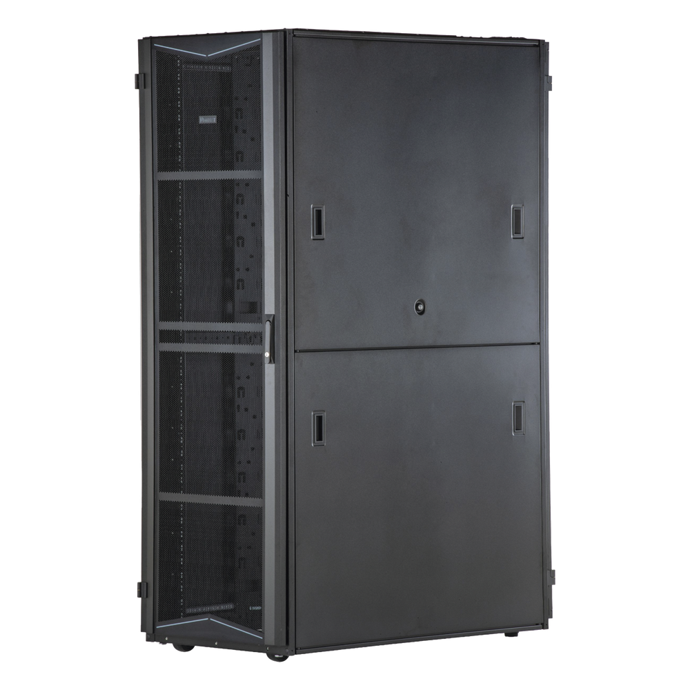 Gabinete FlexFusion para Centros de Datos, 45 UR, 800 mm de Ancho, 1200 mm de Profundidad, Fabricado en Acero, Color Negro