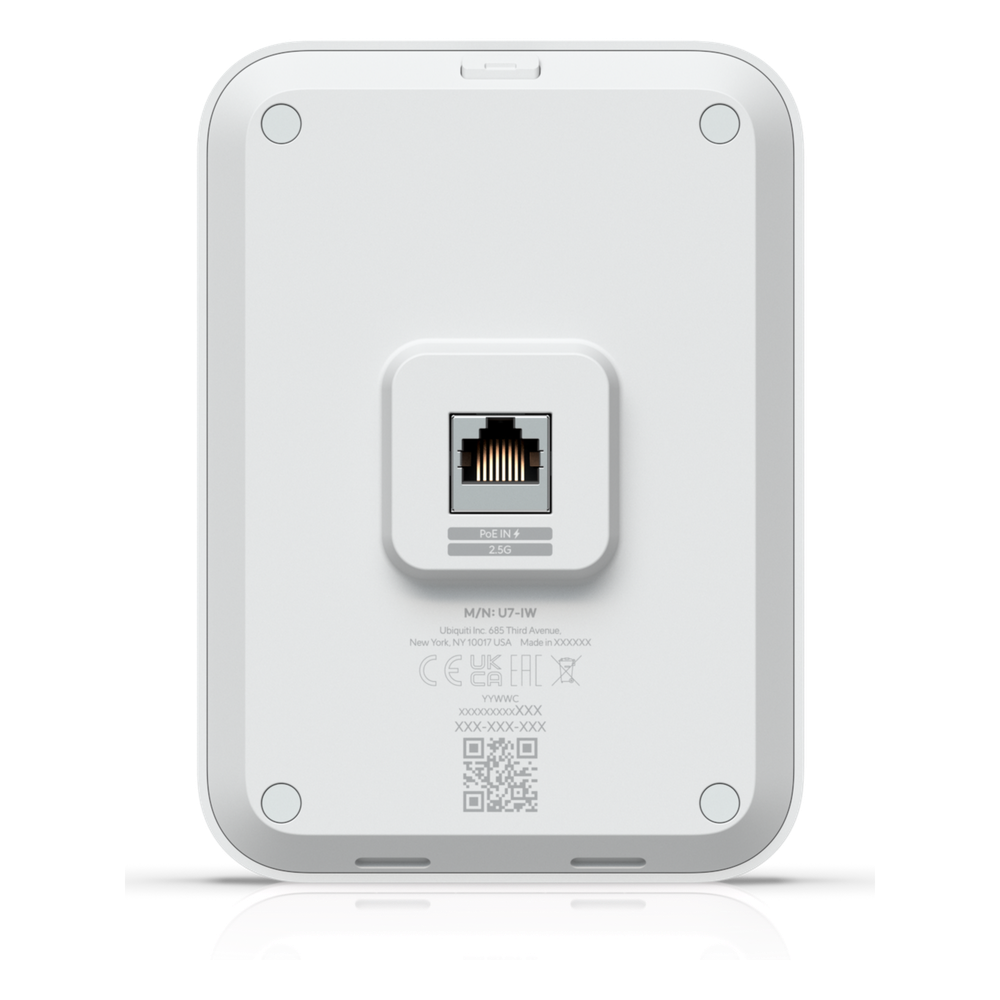 U7 In-Wall WiFi 7 Doble Banda para Interiores, con Cobertura de hasta 115 m², Capacidad para 200 Usuarios y Diseño Optimizado para Entornos de Hospitalidad
