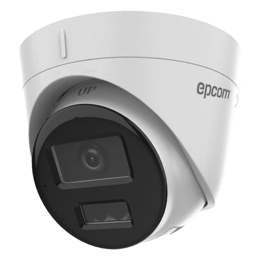 [Dual Light] Turret IP 4 Megapixel / Lente 2.8 mm / 30 mts IR + 30 mts Luz Blanca / Micrófono Integrado / ACUSENSE Lite / Exterior IP67 / H.265 / PoE / ONVIF / Micro SD