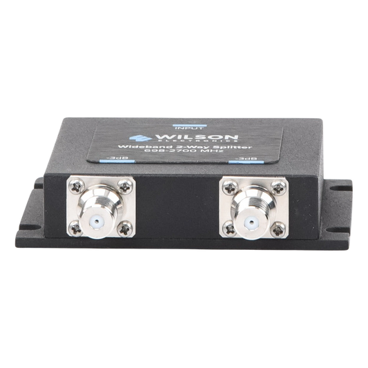 Divisor de Potencia Coaxial 2 Vías / 698-2700 MHz / 75 Ohm / Pérdida por División 3 dB / Aislamiento ≥20 dB / Conector F-hembra / Diseño Microstrip