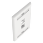 Placa de Pared Vertical, Salida Para 2 Puertos Keystone, Con Espacios Para Etiquetas, Color Blanco