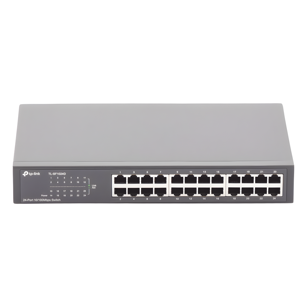 Switch no administrable de 24 puertos 10/100 Mbps para escritorio/rack