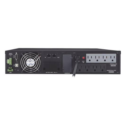 UPS de 1000 VA/900 W, Online Doble Conversión, Entrada 120 Vca NEMA 5-15P, Onda Senoidal Pura, Rack o Torre de 2 UR, Con 8 Tomas NEMA 5-15R