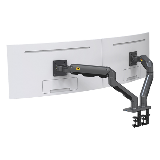 Montaje de Escritorio articulado para 2 monitores de 27-34" /  Soporta hasta 16 kg  por brazo/ Vesa 75 x 75 / 100 x 100 / Acero / Giro: 360°
