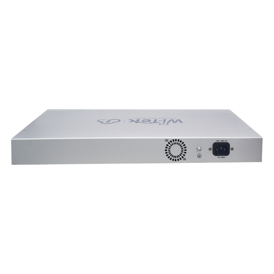 Switch PoE (802.3af/at/bt) / No administrable de largo alcance / Hasta 250m / Con 24 x 10/100Mbps + 2 x SFP Gigabit Combo / 280 W