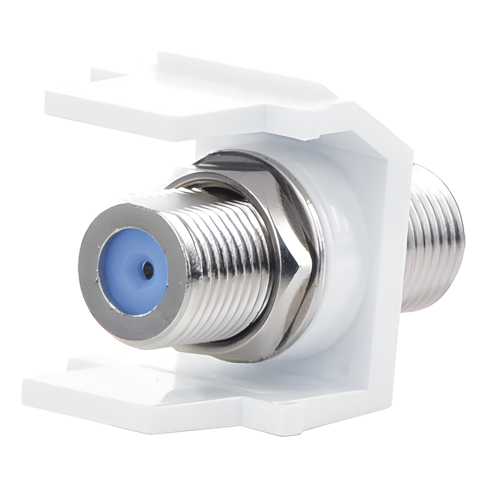 Módulo Acoplador Coaxial Tipo F, Keystone, de 75 Ohms, 3.0 GHz, Color Blanco