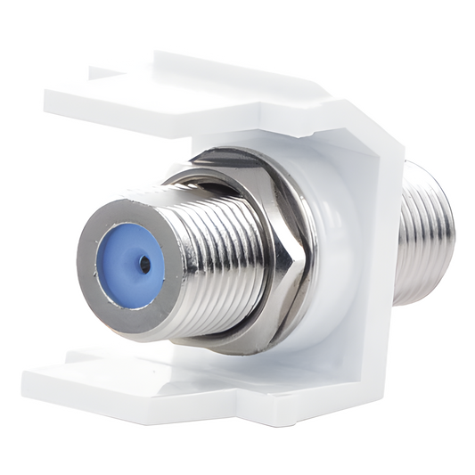 Módulo Acoplador Coaxial Tipo F, Keystone, de 75 Ohms, 3.0 GHz, Color Blanco