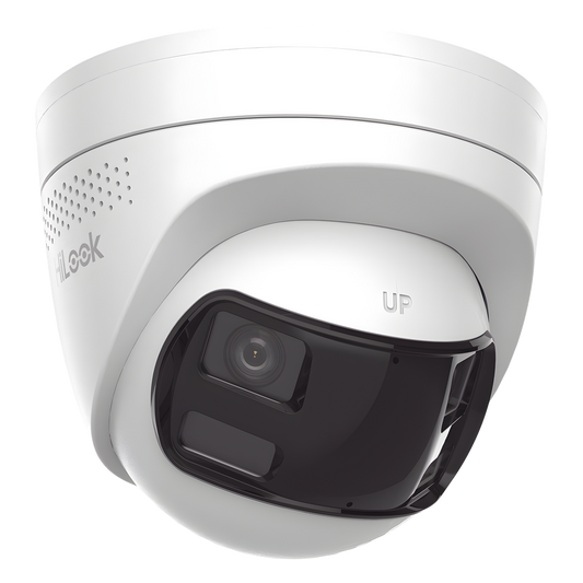 [Dual Light] Turret IP 6 Megapixel / Imagen Panorámica 180°/ PoE / Micrófono y Bocina Integrado / Exterior IP67 / Audio Bidireccional / Alarma Visual y Auditiva Integrada / Smart Supplement Light / Micro SD 512 GB