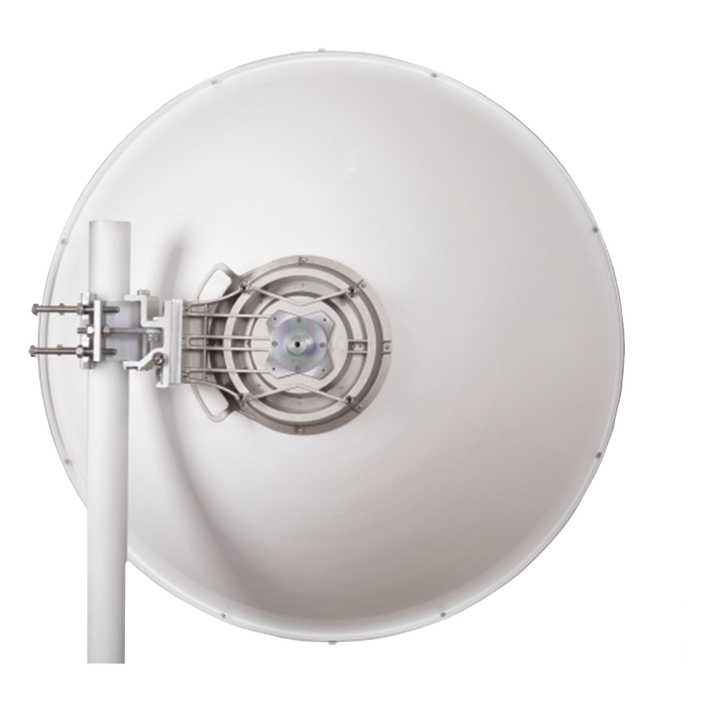 Antena direccional Alto Rendimiento / Parábola profunda para mayor aislamiento al ruido /4 ft / Guía de onda  para radio B5x y C5x / Ganancia de 35 dBi / Soporte de acero inoxidable / Polaridad en 90 ° y 45 ° / Incluye montaje.