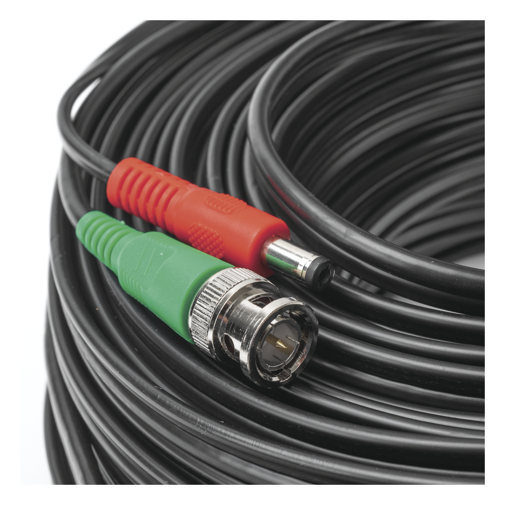 Cable Coaxial (BNC RG59) + Alimentación / SIAMES / 30 Metros (98.43 Pies) / 100% COBRE / Para Cámaras 4K / Uso Interior y Exterior