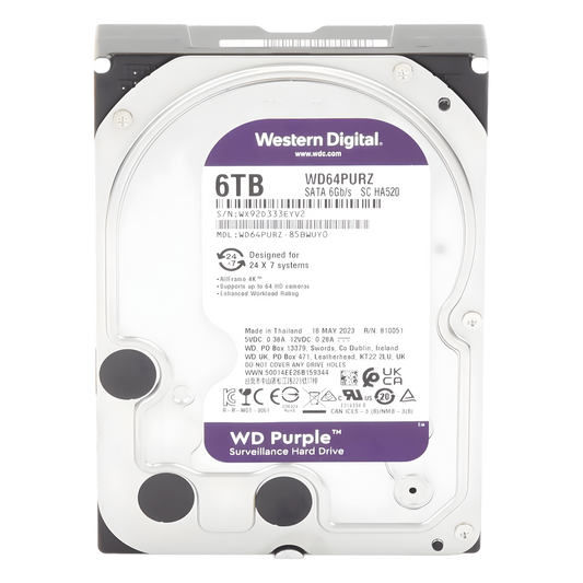 Disco Duro PURPLE de 6TB / 3 AÑOS DE GARANTÍA / Para Videovigilancia