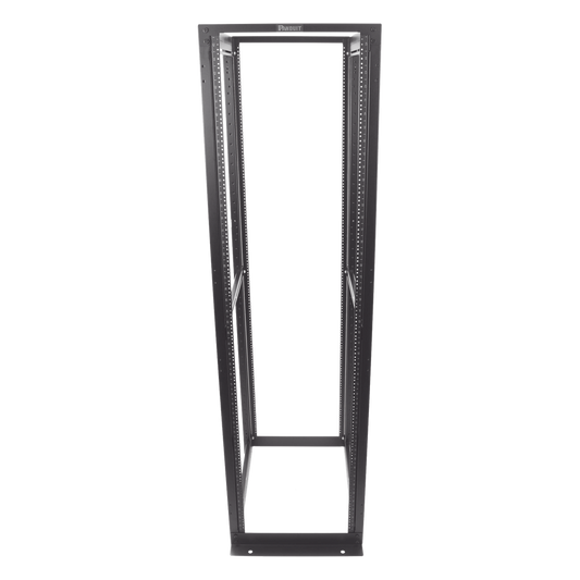 Rack de Cuatro Postes Estándar de 19", Rieles Numerados y Roscados #12-24, Profundidad Máxima de 30 in, 45 Unidades de Rack, Color Negro