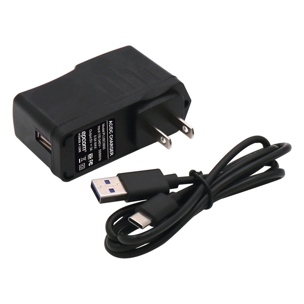 Adaptador de pared de 5 Vcc, @ 3 A con micro-USB tipo C