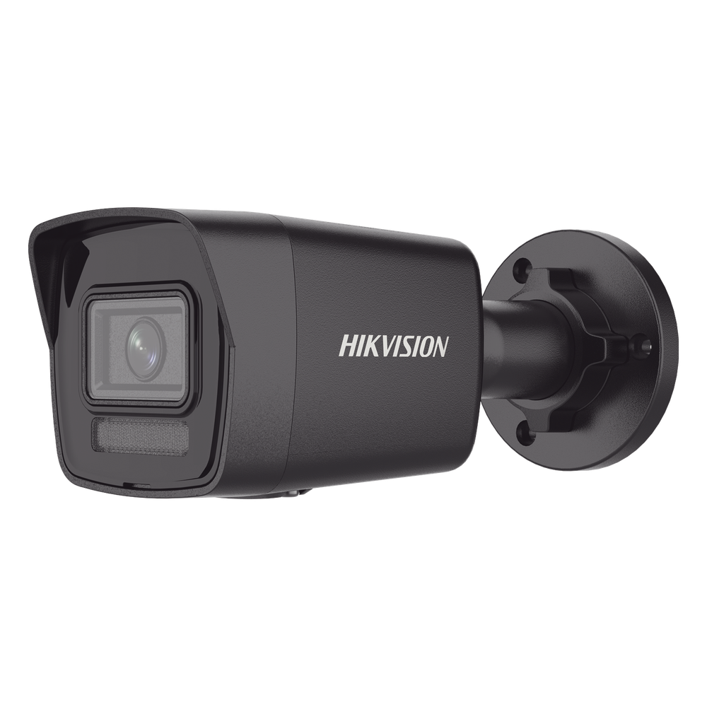 [Dual Light] Bala IP 4 Megapixel / Color Negro /  Lente 2.8 mm / 30 mts IR + 30 mts Luz Blanca / Micrófono Integrado / ACUSENSE Lite / Exterior IP67 / H.265 / PoE  / Micro SD