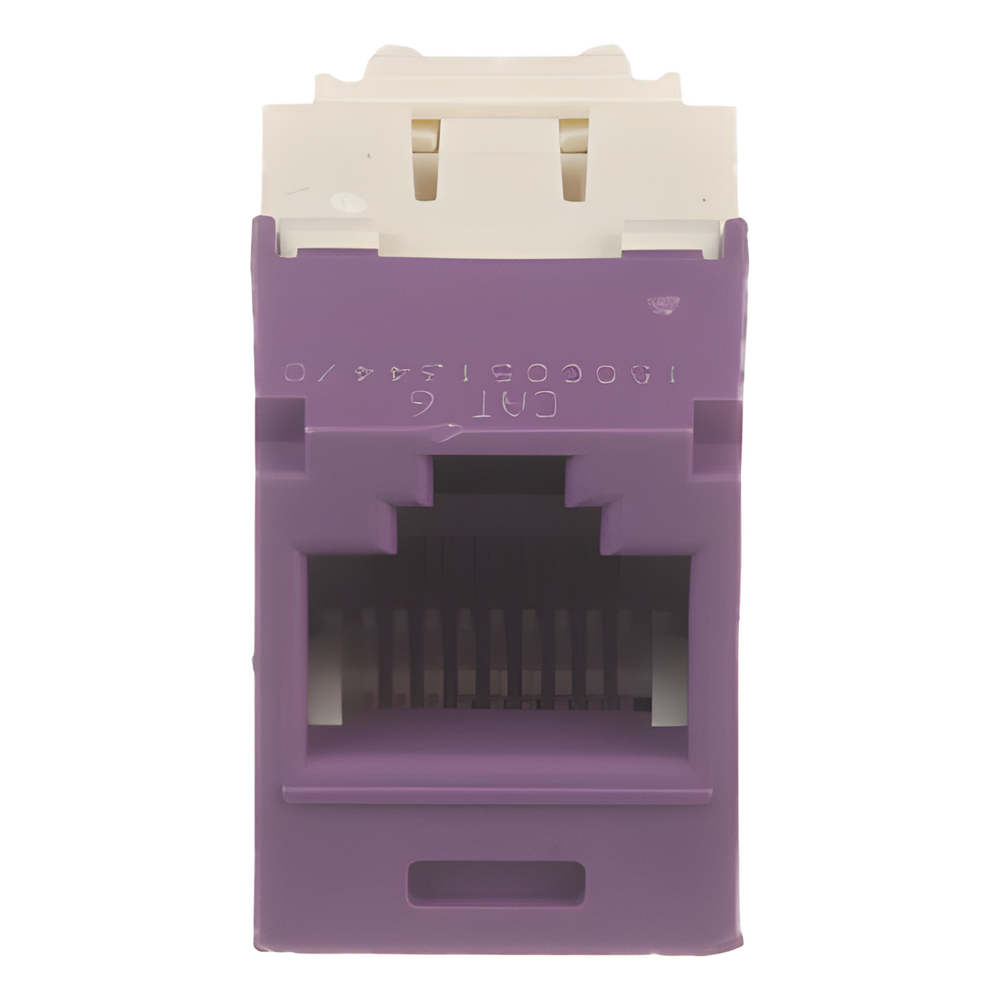 Conector Jack RJ45 Estilo TG, Mini-Com, Categoría 6, de 8 Posiciones y 8 Cables, Color Violeta