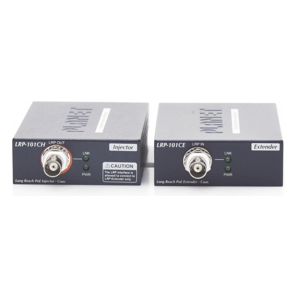 Kit Transmisor y Receptor PoE de Largo Alcance Sobre Coaxial Hasta 1 km