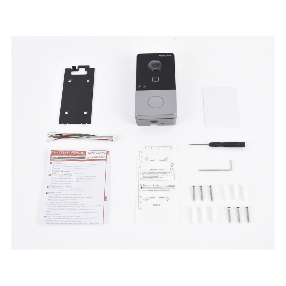 Videoportero IP 2 Megapixel / PoE Estandar / IP65  / Apertura desde Hik-connect / Soporta 1 Departamento y Hasta 6 Monitores / Soporta Tarjetas Mifare / 1 Salida Relay