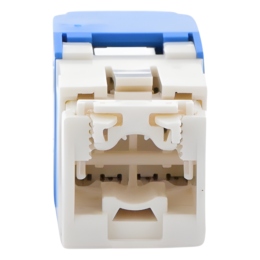 Conector Jack RJ45 Estilo TG, Mini-Com, Categoría 6, de 8 Posiciones y 8 Cables, Color Azul