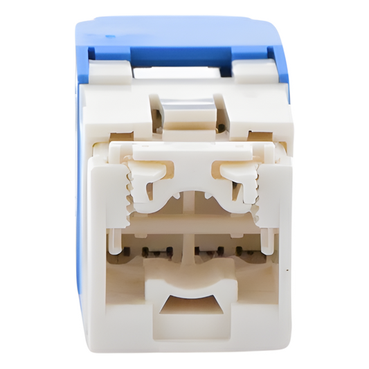 Conector Jack RJ45 Estilo TG, Mini-Com, Categoría 6, de 8 Posiciones y 8 Cables, Color Azul