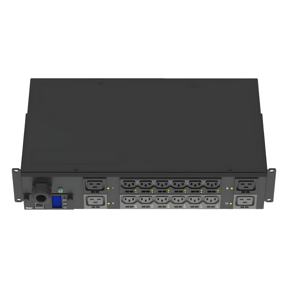 PDU Monitoreable y Switchable (MS) para Distribución de Energía, Enchufe de Entrada NEMA L6-30P, Con 12 Salidas C13 y 4 Salidas C19, Horizontal 19in, 208 Vca, 30 Amp, 2UR