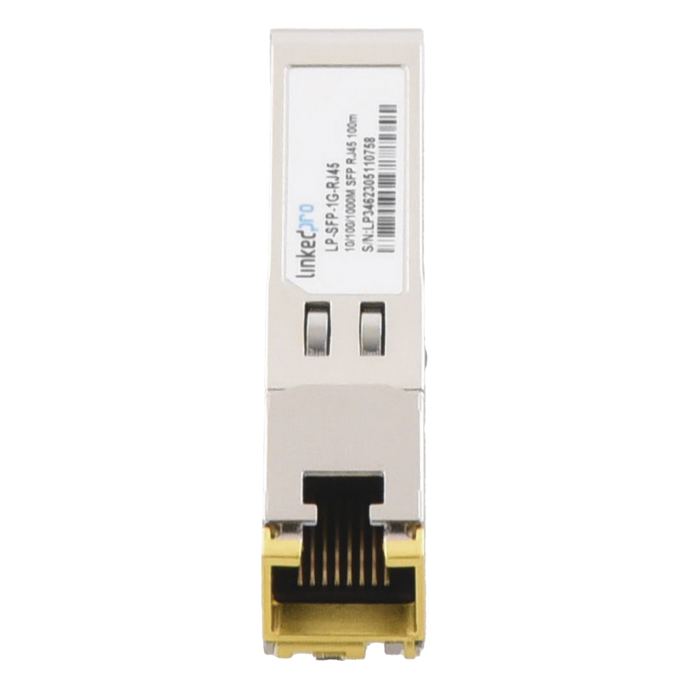 Transceptor Óptico SFP a RJ45 / Auto negociación 10/100/1000 Mbps / Conector RJ45 / 1000BASE-T / Distancia de hasta 100 m.