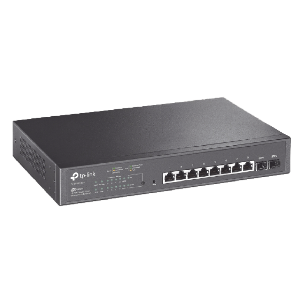Switch PoE JetStream SDN Administrable 8 puertos 10/100/1000 Mbps + 2 puertos SFP, 8 puertos PoE, 150W, administración centralizada OMADA SDN