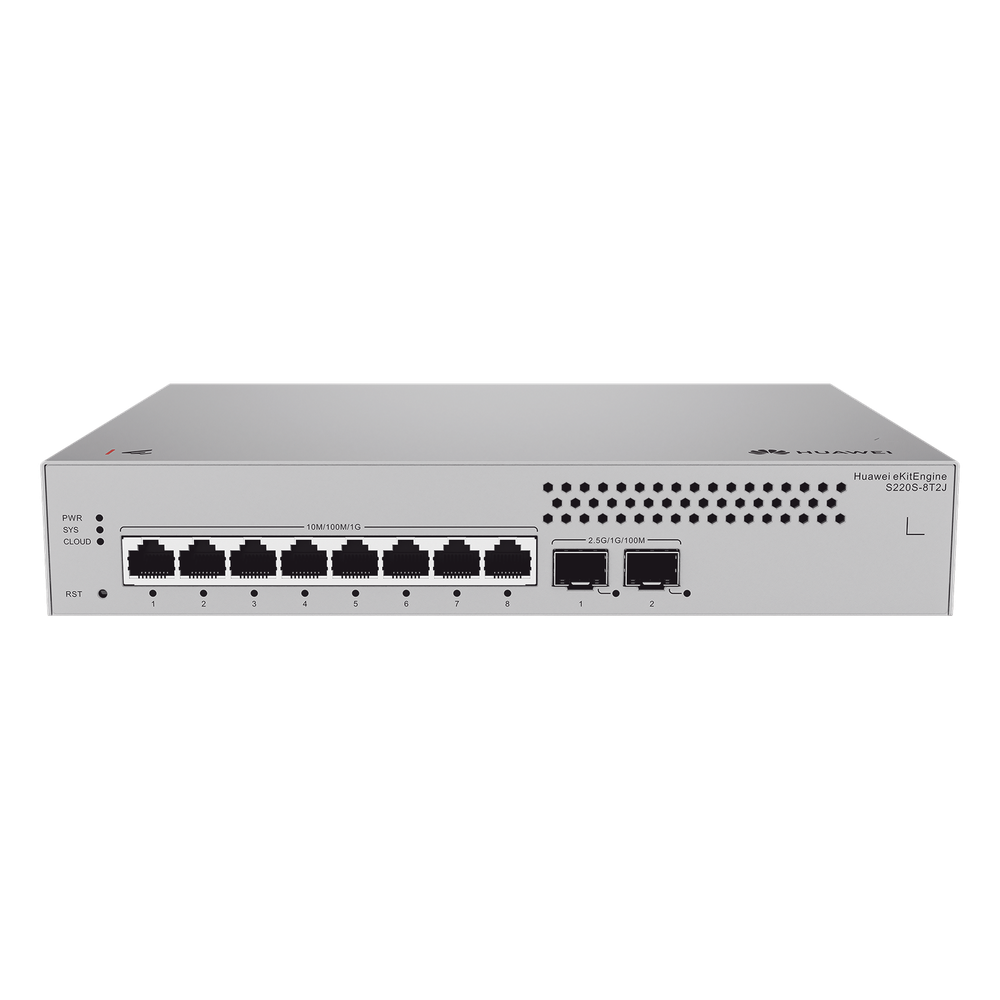 Switch de Acceso eKit Administrable Capa 2 / 8 Puertos Gigabit / 2 Puertos SFP 1-2.5 Gbps / Gestión Gratuita desde la Nube / Libre de Licenciamiento