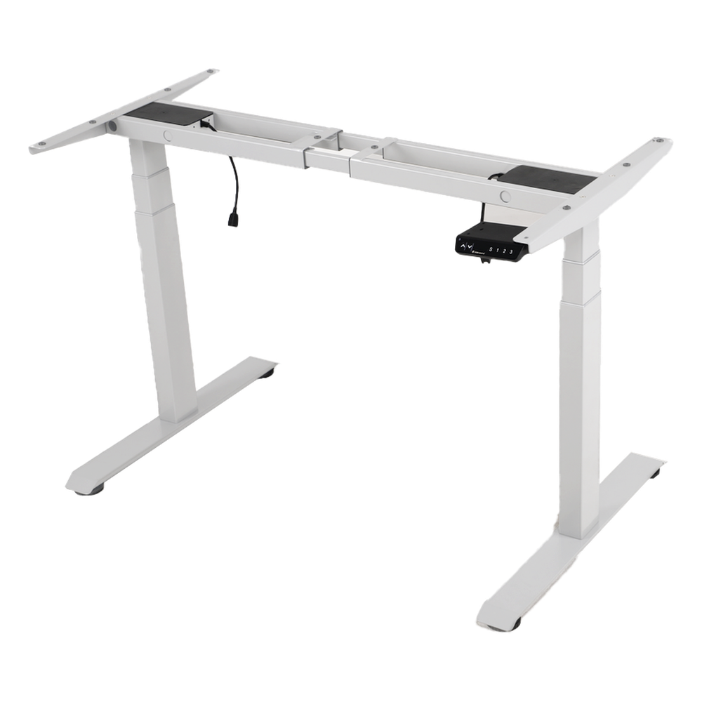 Base de Escritorio Motorizado Profesional / Altura Ajustable 60-125cm / Estructura Estable / Funcionamiento Suave / 3 Preset de Posiciones / Color Blanco / Soporta hasta 100Kg de carga